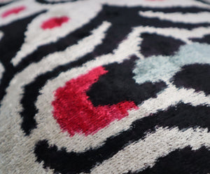 Canvello Decorative Black White Red Geometric Throw Pillow Down Feather Filled - 16x24 in