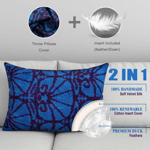 Canvello Decorative Blue Lumbar Throw Pillows For Couch - 16x24 in