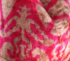 Canvello Decorative Pink Beige Geometric Throw Pillow Down Feather Filled - 16x16 in