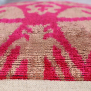 Canvello Decorative Pink Beige Geometric Throw Pillow Down Feather Filled - 16x16 in