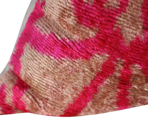 Canvello Decorative Pink Beige Geometric Throw Pillow Down Feather Filled - 16x16 in