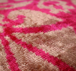 Canvello Decorative Pink Beige Geometric Throw Pillow Down Feather Filled - 16x16 in