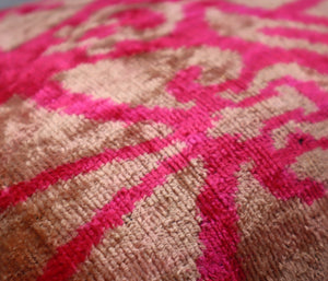 Canvello Decorative Pink Beige Geometric Throw Pillow Down Feather Filled - 16x16 in