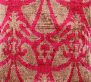 Canvello Decorative Pink Beige Geometric Throw Pillow Down Feather Filled - 16x16 in