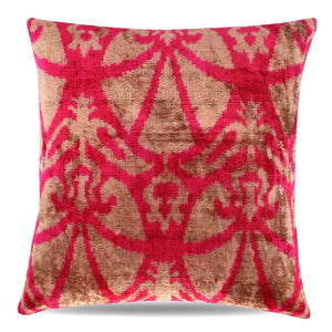Canvello Decorative Pink Beige Geometric Throw Pillow Down Feather Filled - 16x16 in