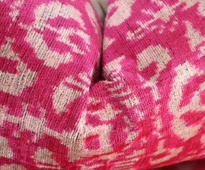 Canvello Decorative Pink Beige Geometric Throw Pillow Down Feather Filled - 16x24 in