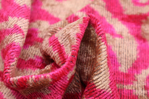 Canvello Decorative Pink Beige Geometric Throw Pillow Down Feather Filled - 16x24 in