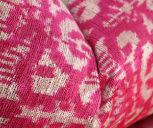 Canvello Decorative Pink Beige Geometric Throw Pillow Down Feather Filled - 16x24 in