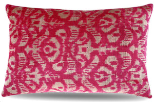 Canvello Decorative Pink Beige Geometric Throw Pillow Down Feather Filled - 16x24 in