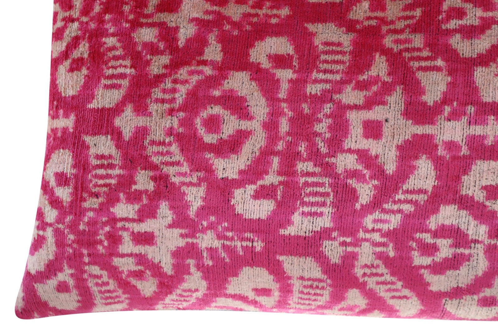 Canvello Decorative Pink Beige Geometric Throw Pillow Down Feather Filled - 16x24 in