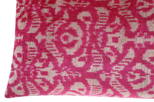 Canvello Decorative Pink Beige Geometric Throw Pillow Down Feather Filled - 16x24 in