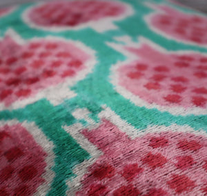 Canvello Decorative Pink Green Pomegranate Pattern Geometric Throw Pillow Down Feather Filled - 16x24 in