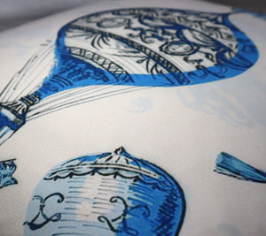 Canvello Elegance in Bloom Blue Print Silk Throw Pillow