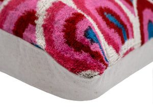 Canvello Elegant 16x24 Inch Handmade Decorative Pillow with Geometric Swirl Pattern - Soft Silk Velvet -Soft and Plush Feather-Down Fill