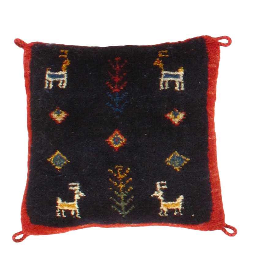 Canvello Gabbeh Lori Baft Navy Blue Throw Pillows