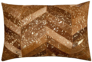 Canvello Genuine Cowhide Leather Decorative Throw Pillows - Handmade Patchwork Boho Accent Pillows For Sofa, Couch, Bed, Chair - Western Southwestern Farmhouse Pillow Covers With Feather Down Insert Included)