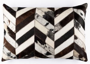 Canvello Genuine Cowhide Leather Decorative Throw Pillows - Handmade Patchwork Boho Accent Pillows For Sofa, Couch, Bed, Chair - Western Southwestern Farmhouse Pillow Covers With Feather Down Insert Included