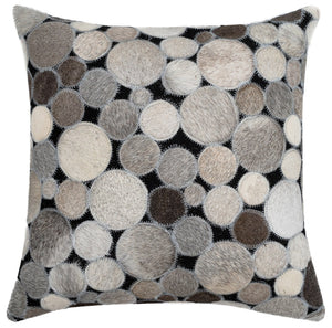 Canvello Genuine Cowhide Leather Decorative Throw Pillows - Handmade Patchwork Boho Accent Pillows For Sofa, Couch, Bed, Chair - Western Southwestern Farmhouse Pillow Covers With Feather Down Insert Included)