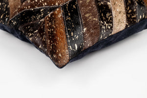 Canvello Genuine Cowhide Leather Decorative Throw Pillows - Handmade Patchwork Boho Accent Pillows For Sofa, Couch, Bed, Chair - Western Southwestern Farmhouse Pillow Covers With Feather Down Insert Included