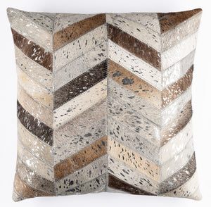 Canvello Genuine Cowhide Leather Decorative Throw Pillows - Handmade Patchwork Boho Accent Pillows For Sofa, Couch, Bed, Chair - Western Southwestern Farmhouse Pillow Covers With Feather Down Insert Included