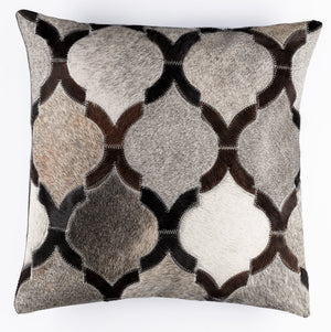 Canvello Genuine Cowhide Leather Decorative Throw Pillows - Handmade Patchwork Boho Accent Pillows For Sofa, Couch, Bed, Chair - Western Southwestern Farmhouse Pillow Covers With Feather Down Insert Included