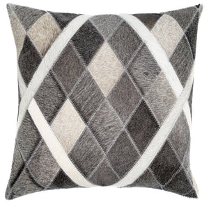 Canvello Genuine Cowhide Leather Decorative Throw Pillows - Handmade Patchwork Boho Accent Pillows For Sofa, Couch, Bed, Chair - Western Southwestern Farmhouse Pillow Covers With Feather Down Insert Included)