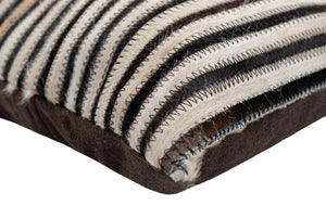 Canvello Genuine Cowhide Leather Decorative Throw Pillows - Handmade Patchwork Boho Accent Pillows For Sofa, Couch, Bed, Chair - Western Southwestern Farmhouse Pillow Covers With Feather Down Insert Included