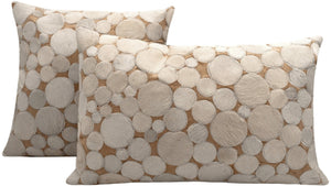 Canvello Genuine Cowhide Leather Decorative Throw Pillows - Handmade Patchwork Boho Accent Pillows For Sofa, Couch, Bed, Chair - Western Southwestern Farmhouse Pillow Covers With Feather Down Insert Included