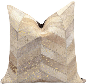 Canvello Genuine Cowhide Leather Decorative Throw Pillows - Handmade Patchwork Boho Accent Pillows For Sofa, Couch, Bed, Chair - Western Southwestern Farmhouse Pillow Covers With Feather Down Insert Included)