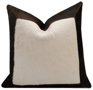 Canvello Genuine Cowhide Leather Decorative Throw Pillows - Handmade Patchwork Boho Accent Pillows For Sofa, Couch, Bed, Chair - Western Southwestern Farmhouse Pillow Covers With Feather Down Insert Included)