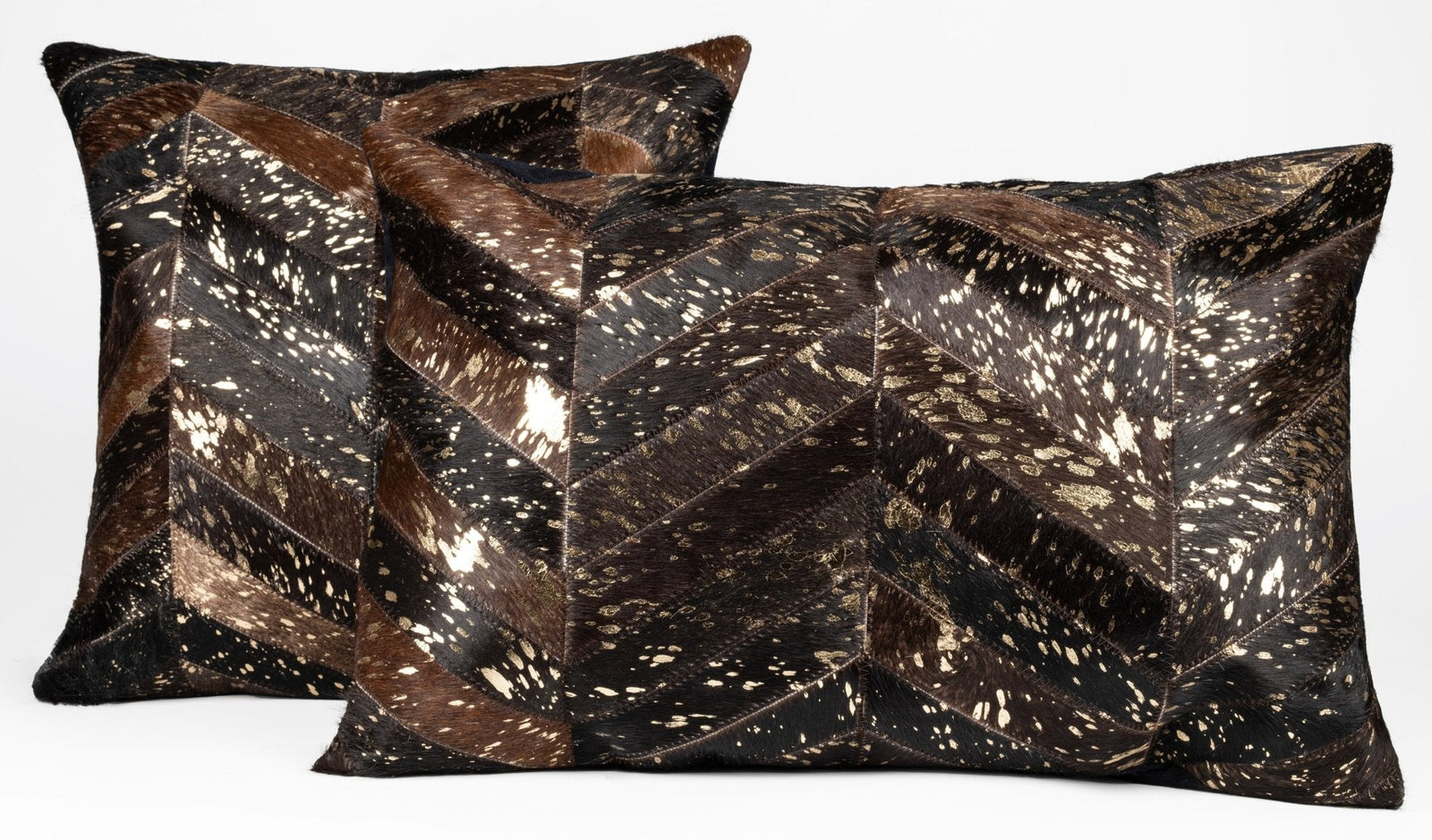 Canvello Genuine Cowhide Leather Decorative Throw Pillows - Handmade Patchwork Boho Accent Pillows For Sofa, Couch, Bed, Chair - Western Southwestern Farmhouse Pillow Covers With Feather Down Insert Included
