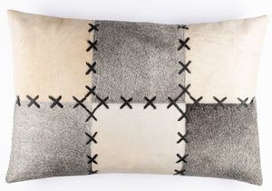 Canvello Genuine Cowhide Leather Decorative Throw Pillows - Handmade Patchwork Boho Accent Pillows For Sofa, Couch, Bed, Chair - Western Southwestern Farmhouse Pillow Covers With Feather Down Insert Included