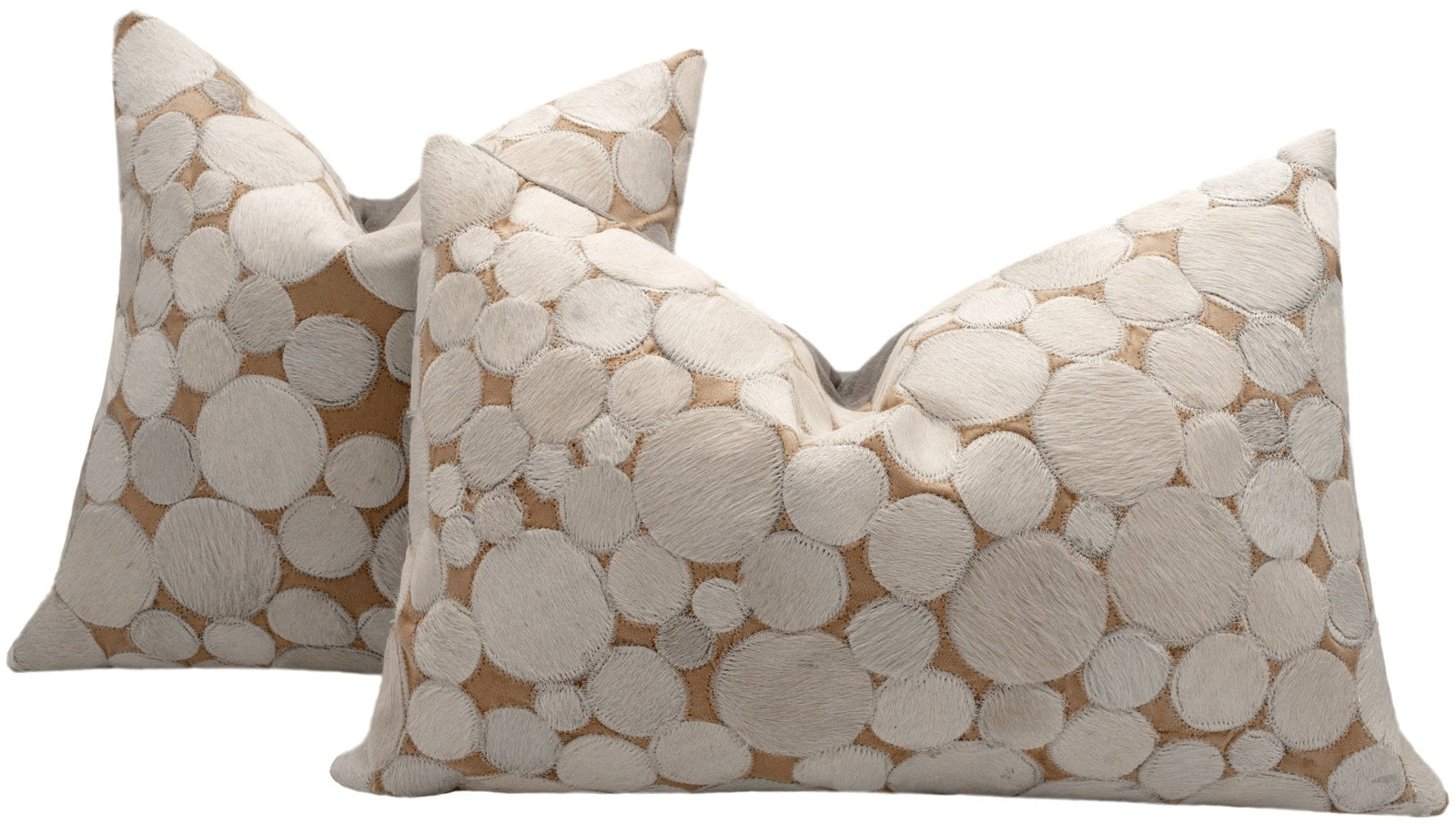 Canvello Genuine Cowhide Leather Decorative Throw Pillows - Handmade Patchwork Boho Accent Pillows For Sofa, Couch, Bed, Chair - Western Southwestern Farmhouse Pillow Covers With Feather Down Insert Included