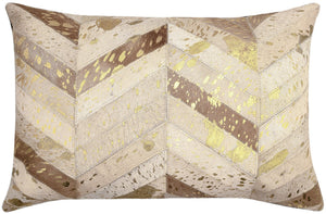 Canvello Genuine Cowhide Leather Decorative Throw Pillows - Handmade Patchwork Boho Accent Pillows For Sofa, Couch, Bed, Chair - Western Southwestern Farmhouse Pillow Covers With Feather Down Insert Included)