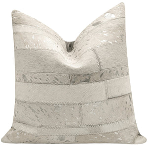 Canvello Genuine Cowhide Leather Decorative Throw Pillows - Handmade Patchwork Boho Accent Pillows For Sofa, Couch, Bed, Chair - Western Southwestern Farmhouse Pillow Covers With Feather Down Insert Included