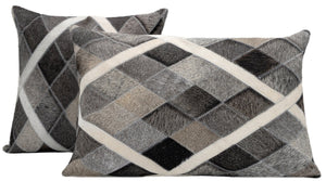 Canvello Genuine Cowhide Leather Decorative Throw Pillows - Handmade Patchwork Boho Accent Pillows For Sofa, Couch, Bed, Chair - Western Southwestern Farmhouse Pillow Covers With Feather Down Insert Included)