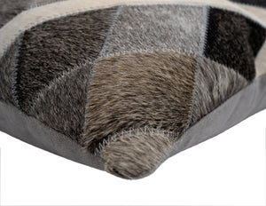 Canvello Genuine Cowhide Leather Decorative Throw Pillows - Handmade Patchwork Boho Accent Pillows For Sofa, Couch, Bed, Chair - Western Southwestern Farmhouse Pillow Covers With Feather Down Insert Included)