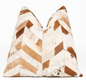 Canvello Genuine Cowhide Leather Decorative Throw Pillows - Handmade Patchwork Boho Accent Pillows For Sofa, Couch, Bed, Chair - Western Southwestern Farmhouse Pillow Covers With Feather Down Insert Included