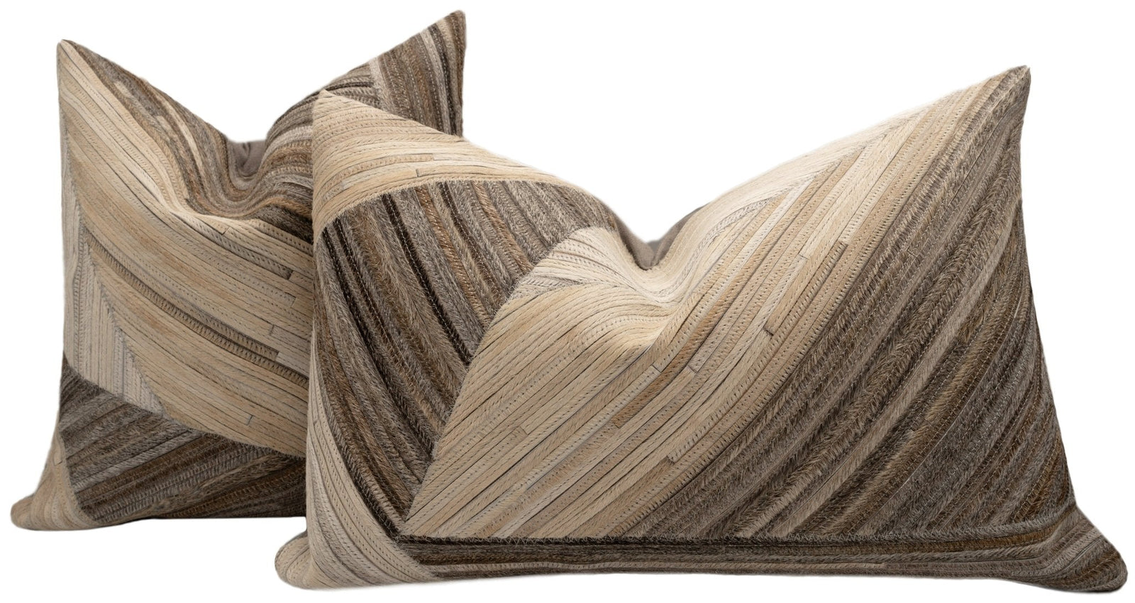 Canvello Genuine Cowhide Leather Decorative Throw Pillows - Handmade Patchwork Boho Accent Pillows For Sofa, Couch, Bed, Chair - Western Southwestern Farmhouse Pillow Covers With Feather Down Insert Included)