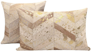 Canvello Genuine Cowhide Leather Decorative Throw Pillows - Handmade Patchwork Boho Accent Pillows For Sofa, Couch, Bed, Chair - Western Southwestern Farmhouse Pillow Covers With Feather Down Insert Included)