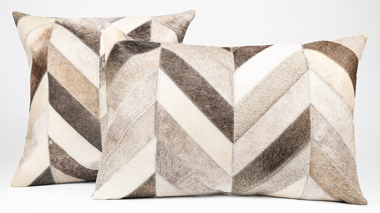Canvello Genuine Cowhide Leather Decorative Throw Pillows - Handmade Patchwork Boho Accent Pillows For Sofa, Couch, Bed, Chair - Western Southwestern Farmhouse Pillow Covers With Feather Down Insert Included