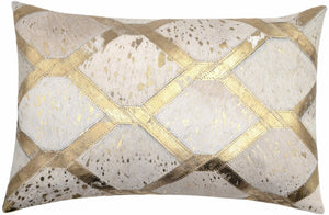 Canvello Genuine Cowhide Leather Decorative Throw Pillows - Handmade Patchwork Boho Accent Pillows For Sofa, Couch, Bed, Chair - Western Southwestern Farmhouse Pillow Covers With Feather Down Insert Included)