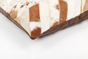 Canvello Genuine Cowhide Leather Decorative Throw Pillows - Handmade Patchwork Boho Accent Pillows For Sofa, Couch, Bed, Chair - Western Southwestern Farmhouse Pillow Covers With Feather Down Insert Included