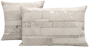 Canvello Genuine Cowhide Leather Decorative Throw Pillows - Handmade Patchwork Boho Accent Pillows For Sofa, Couch, Bed, Chair - Western Southwestern Farmhouse Pillow Covers With Feather Down Insert Included