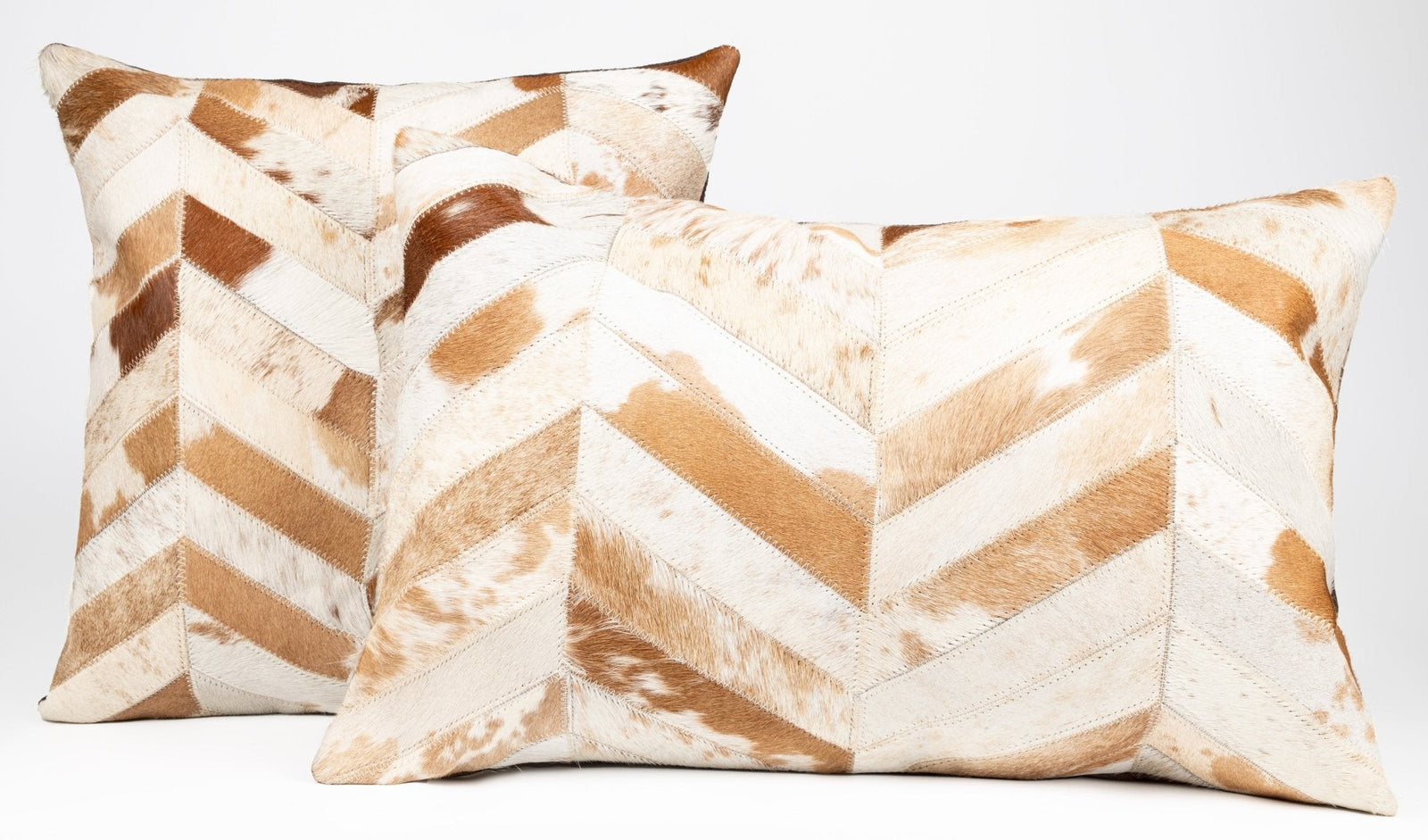 Canvello Genuine Cowhide Leather Decorative Throw Pillows - Handmade Patchwork Boho Accent Pillows For Sofa, Couch, Bed, Chair - Western Southwestern Farmhouse Pillow Covers With Feather Down Insert Included