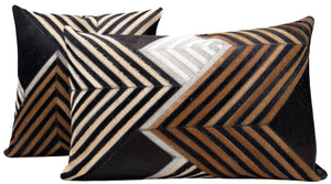 Canvello Genuine Cowhide Leather Decorative Throw Pillows - Handmade Patchwork Boho Accent Pillows For Sofa, Couch, Bed, Chair - Western Southwestern Farmhouse Pillow Covers With Feather Down Insert Included)