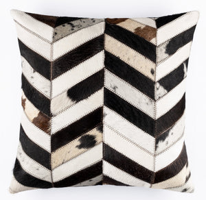 Canvello Genuine Cowhide Leather Decorative Throw Pillows - Handmade Patchwork Boho Accent Pillows For Sofa, Couch, Bed, Chair - Western Southwestern Farmhouse Pillow Covers With Feather Down Insert Included