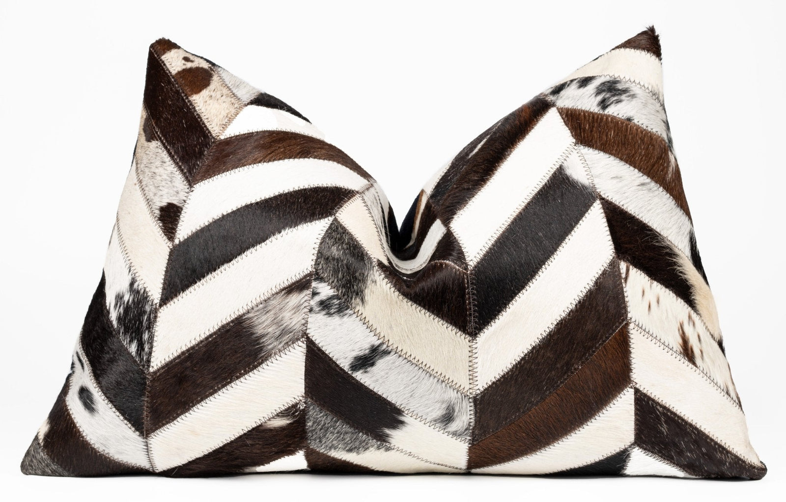 Canvello Genuine Cowhide Leather Decorative Throw Pillows - Handmade Patchwork Boho Accent Pillows For Sofa, Couch, Bed, Chair - Western Southwestern Farmhouse Pillow Covers With Feather Down Insert Included