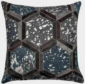 Canvello Genuine Cowhide Leather Decorative Throw Pillows - Handmade Patchwork Boho Accent Pillows For Sofa, Couch, Bed, Chair - Western Southwestern Farmhouse Pillow Covers With Feather Down Insert Included