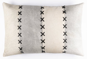 Canvello Genuine Cowhide Leather Decorative Throw Pillows - Handmade Patchwork Boho Accent Pillows For Sofa, Couch, Bed, Chair - Western Southwestern Farmhouse Pillow Covers With Feather Down Insert Included